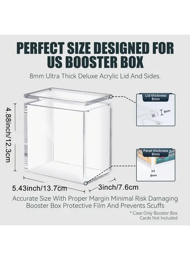 8mm Thick Clear Acrylic Magnetic Case Top Loader Storage Box 1pc For Collectible Trading Cards - Image 3