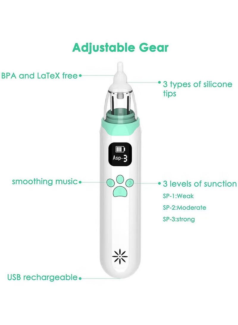 ONETO Electric Silent Baby Nasal Aspirator Automatic Nose Cleaner With Silicone Nose Tips Music Soothing Function Rechargeable Portable Nasal Aspirators - Image 5