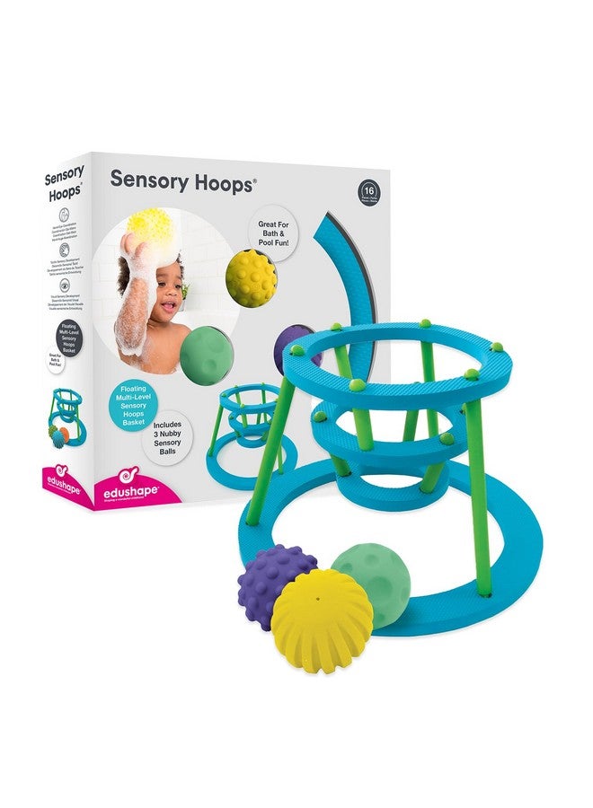Edushape Sensory Hoops Bathtub Basketball Hoop for Kids - Basketball Bath Game Set for Babies, Toddlers - Baby Basketball Hoop for Toddlers 1-3 - Image 1