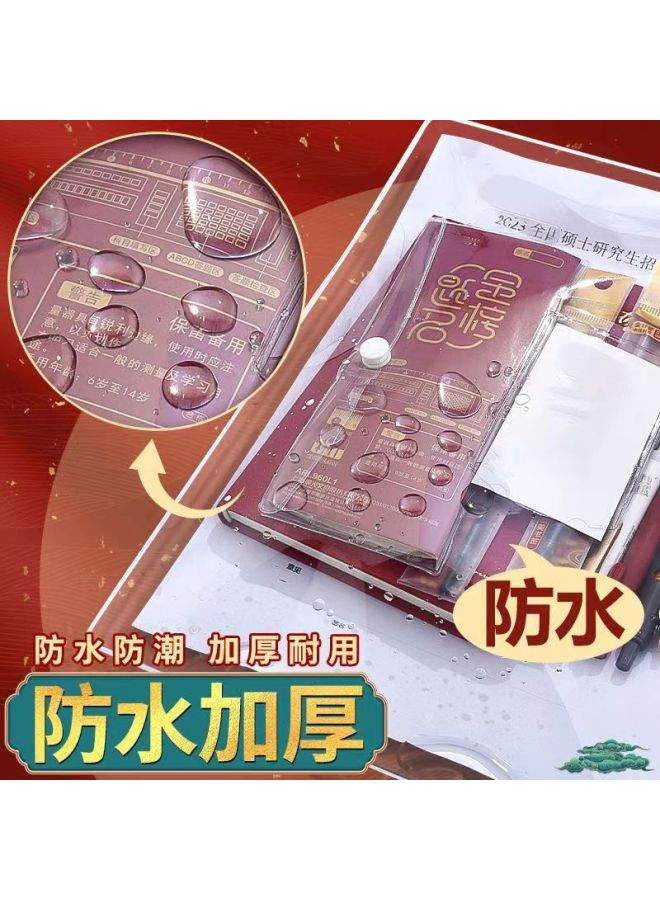 HELPS Document Transparent Edge Bag Archive Information Bag Plastic Storage Bag Stationery Student Waterproof Office Supplies - Image 4