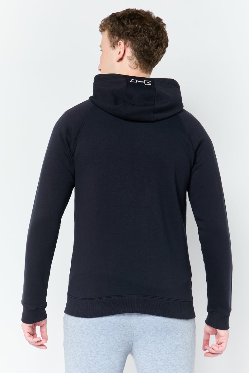 UNDER ARMOUR هودي خارجي طويل الأكمام للرجال، أسود - Image 2