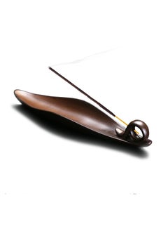 Y&D Incense Stick Holder with 3 Holes, 9 Inch Length Ceramic Ash Cather for Counters, Meditation Room, Yoga, Home, Office, Brown  - Image 1