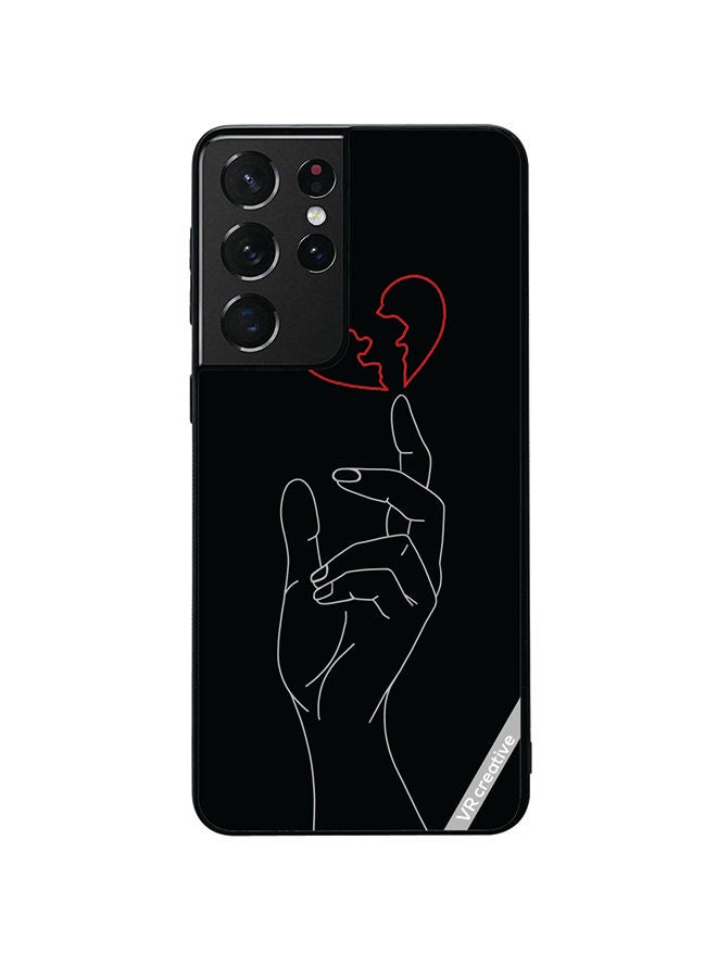 VR CREATIVE Protective Case Cover For Samsung Galaxy S21 Ultra 5G Heart Broken Design Multicolour - Image 1