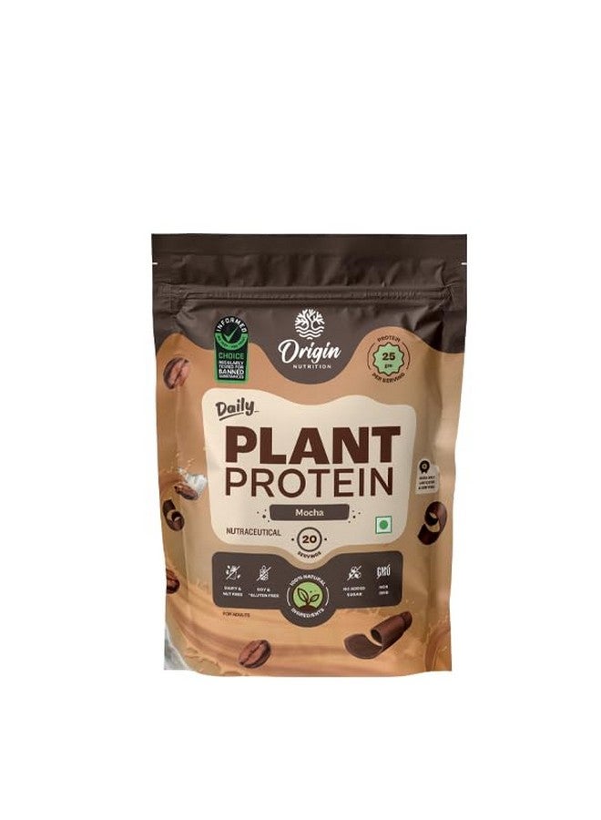 ORIGIN NUTRITION مسحوق بروتين نباتي طبيعي 100% من أوريجن نيوترشن 800 جرام، بنكهة الموكا مع 25 جرام بروتين نباتي، بدون سكر مضاف، خالي من الجلوتين، خالي من الألبان، خالي من الصويا، غير معدل وراثيًا، 20 حصة - Image 1