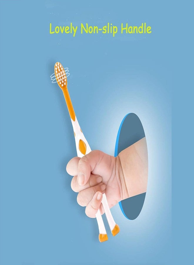 BEHAHAI Kid's Toothbrush, Extra Soft Bristles Toothbrushes for Sensitive Teeth and Receding Gums, Manual Toothbrush for Kids with Tongue Scrubber, Lovely Little Deer Toothbrush for Kids 2-8 Years. (4) - Image 5