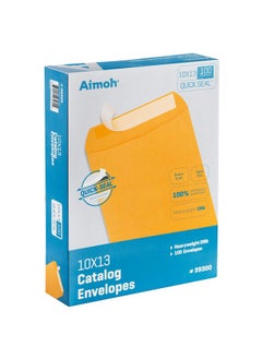 Aimoh 100 10 X 13 Selfseal Brown Kraft Catalog Envelopes 28Lb 100 Count Ultra Strong Quickseal 10X13 Inch (39300)  - Image 1