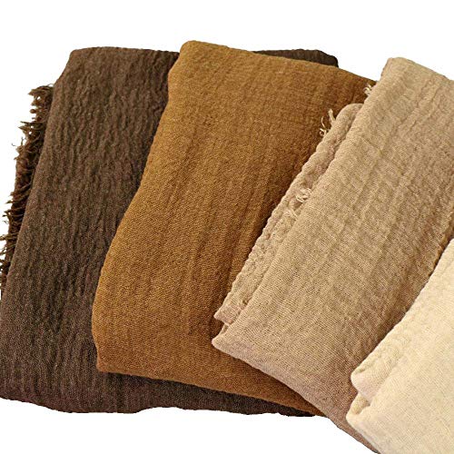 XRDSS Summer Cotton Blend Crinkle Vintage Soft Scarf with Fringed Edges 35" × 70" (Gray) - Image 3