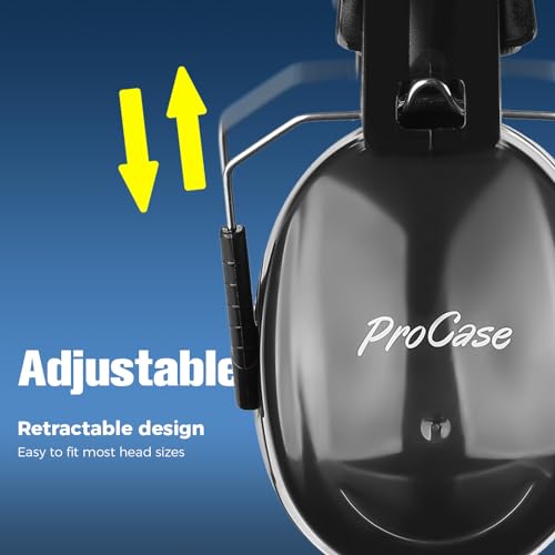 Procase حماية السمع من بروكيس سماعات أذن NRR 32dB، سماعات أمان ملغية للضوضاء للبالغين/المراهقين، سماعات أذن عازلة للصوت للحساسية السمعية للصيد/ميدان الرماية، البناء - أحمر - Image 3