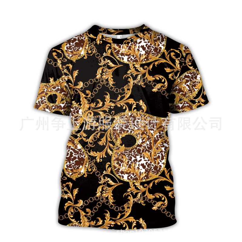 New Printed T-Shirt Retro American Casual Trendy Top Men'S Short-Sleeved Couple Style Slim Fit Round Neck - Image 4
