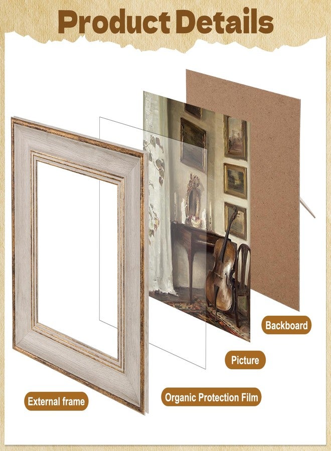 Foxtell 10 Pack Vintage Picture Frames for Wall or Tabletop Display Ornate Vintage Picture Frames Vintage Wall Art for Gallery Bedroom Living Room Antique Photo Frame for Wall Décor(Modern) - Image 3