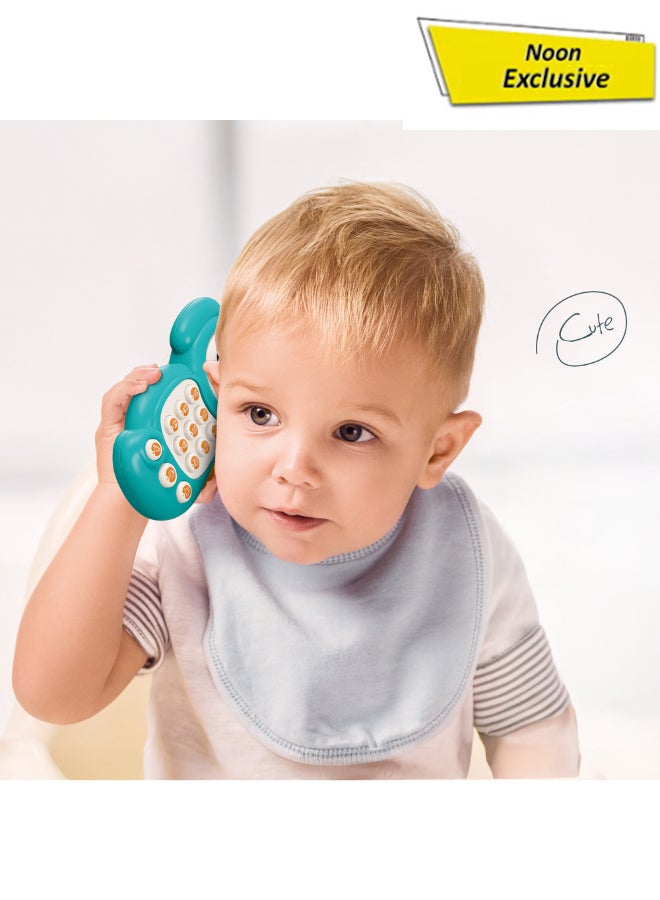 COGNIKIDS لعبة هاتف بيبي على شكل فرس البحر مع أضواء وأصوات – لعبة هاتف موسيقية مع زر طبلة، نغمات، ووضع التعلم | لعبة تمثيل للأطفال من 6-18 شهر للأولاد والبنات 1 قطعة - Image 1