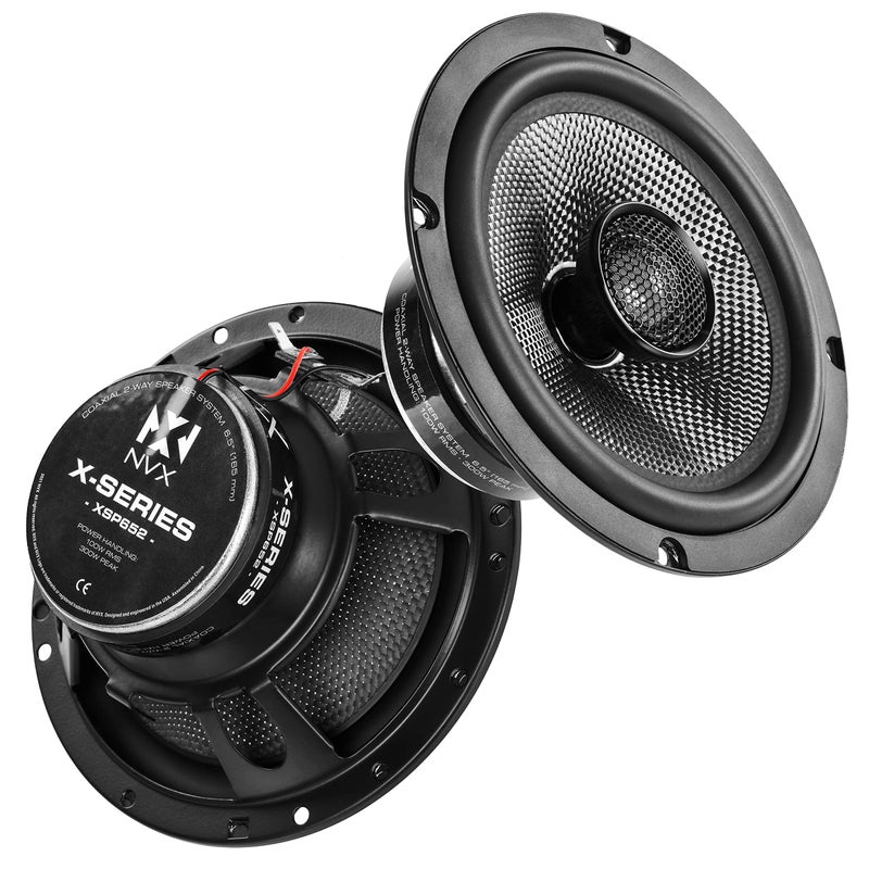 NVX XSP652 65 Car Speakers 600W Max 200W RMS 2Way 612 inch Coaxial w 1 Silk Dome Tweeters Builtin XOvers Easy to Install in CarsTrucksDoors Pair