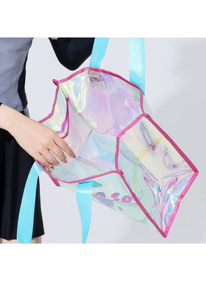 Barbie حقيبة شاطئ باربي مع فصل رطب وجاف، حقيبة سفر شفافة للشاطئ، حقيبة تخزين لليوغا واللياقة البدنية بسعة كبيرة لحملها باليد - Image 5