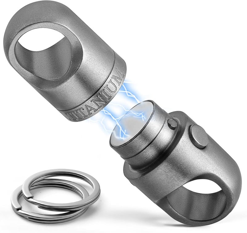 FEGVE Titanium Magnetic Keychain with Quick Release and Stainless Steel Key Rings - Image 1