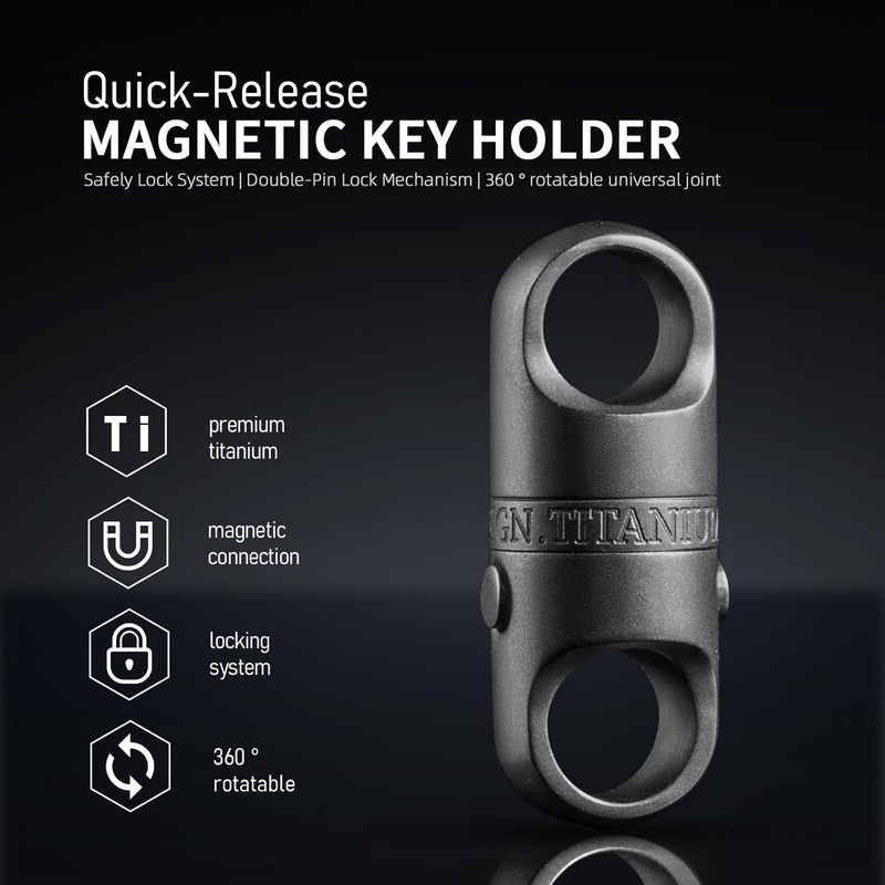 FEGVE Titanium Magnetic Keychain with Quick Release and Stainless Steel Key Rings - Image 5