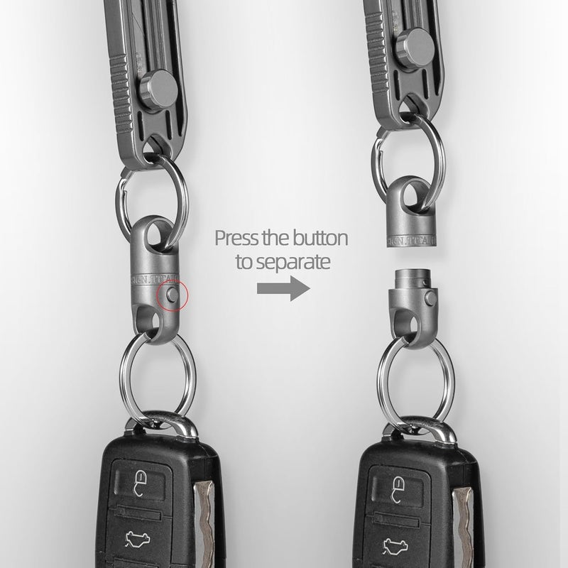 FEGVE Titanium Magnetic Keychain with Quick Release and Stainless Steel Key Rings - Image 2