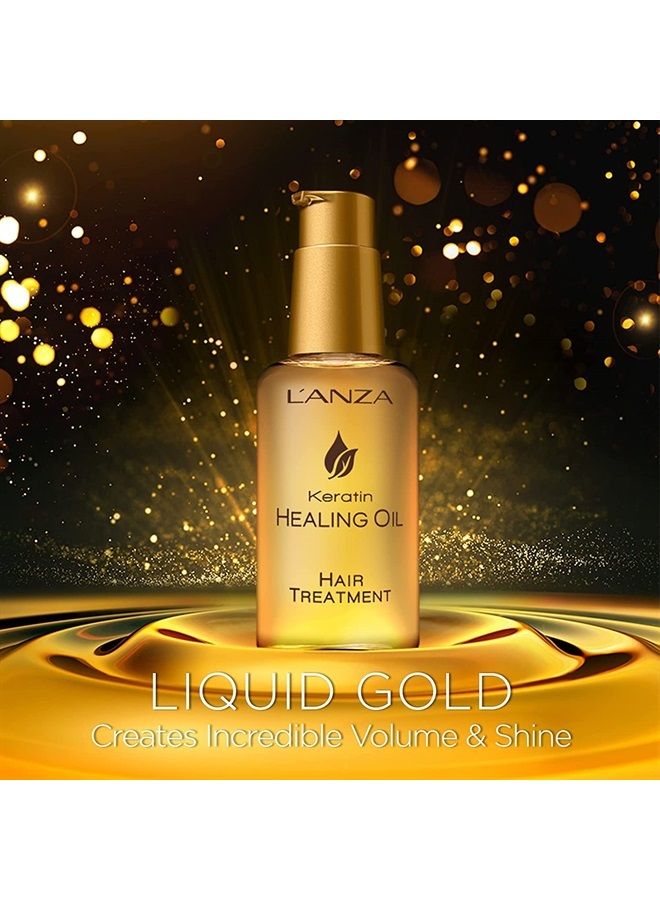 L'anza علاج زيت الكيراتين العلاجي - يستعيد وينعش ويغذي الشعر وفروة الرأس الجافة التالفة، مع مركب Phyto IV المجدد والبروتين والحماية الثلاثية من الأشعة فوق البنفسجية (3.4 أونصة سائلة) - Image 4