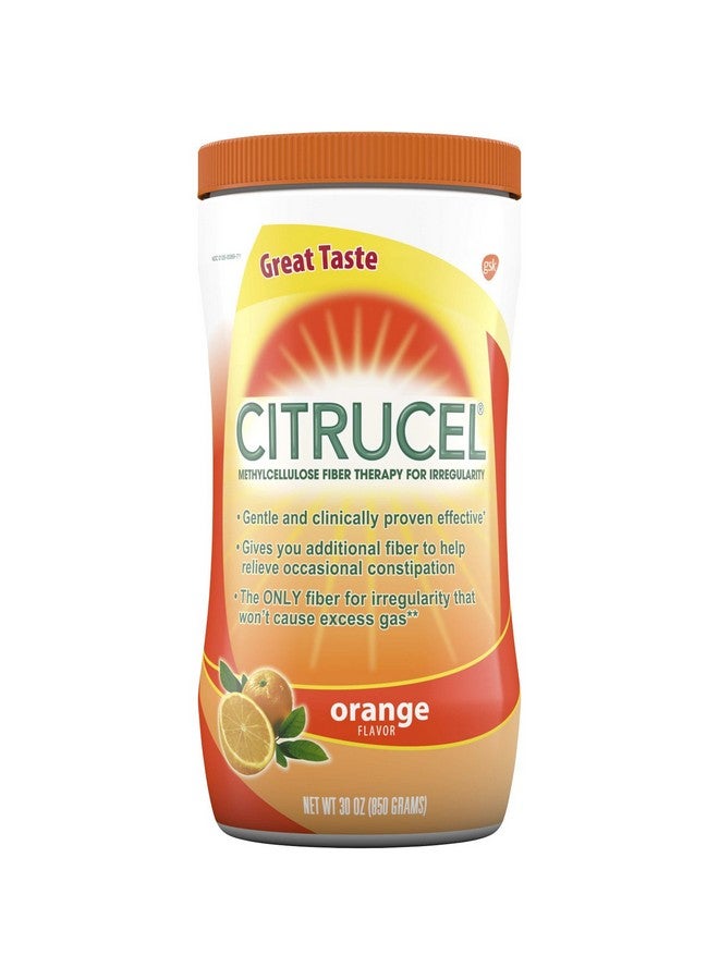 CITRUCEL Powder Orange Flavor Fiber Therapy For Occasional Constipation Relief 30 Ounce - Image 1