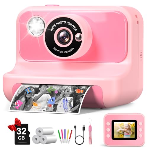 Gofunly Kids Camera Instant Print, Kids Camera 1080P HD Video Digital Camera, Christmas Birthday Gifts for Girls and Boys, Toddler Toy for 3-12 Years Old - Image 1
