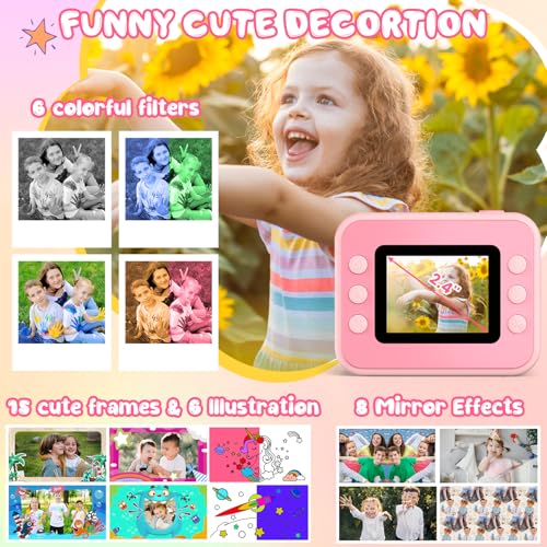 Gofunly Kids Camera Instant Print, Kids Camera 1080P HD Video Digital Camera, Christmas Birthday Gifts for Girls and Boys, Toddler Toy for 3-12 Years Old - Image 4