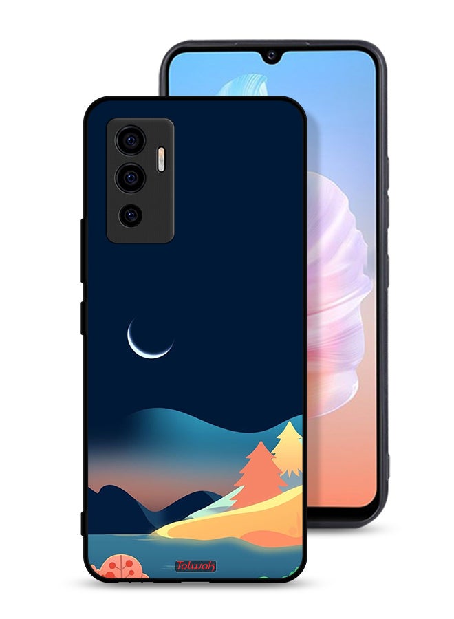 Tolwak Vivo S10e 5G Protective Case Cover Moon Abstract Drawing Art - Image 1