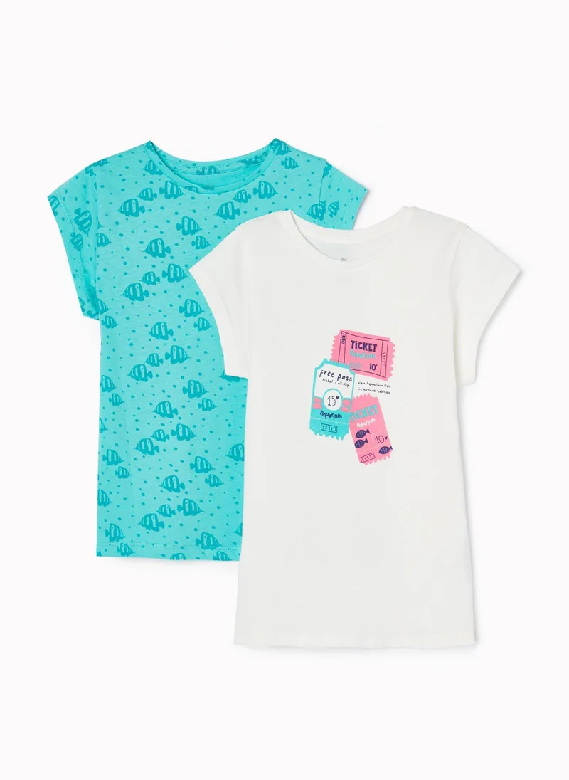 Zippy Zippy 2 Pack Cotton T-shirts Aquarium for Girls