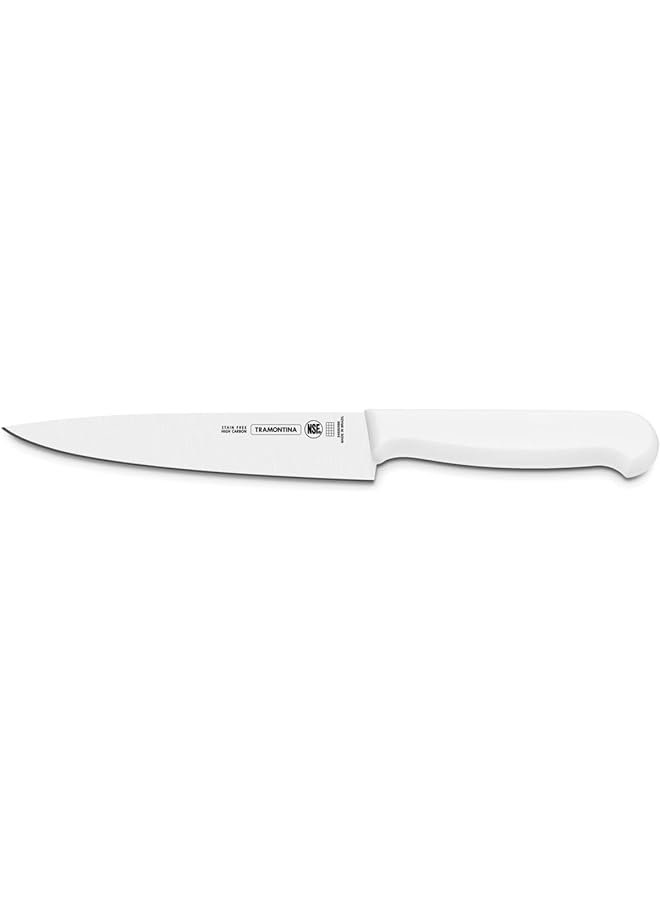 TRAMONTINA Professional 10 Inches Meat Knife With Stainless Steel Blade And White Polypropylene Handle With Antimicrobial Protection  - Image 1