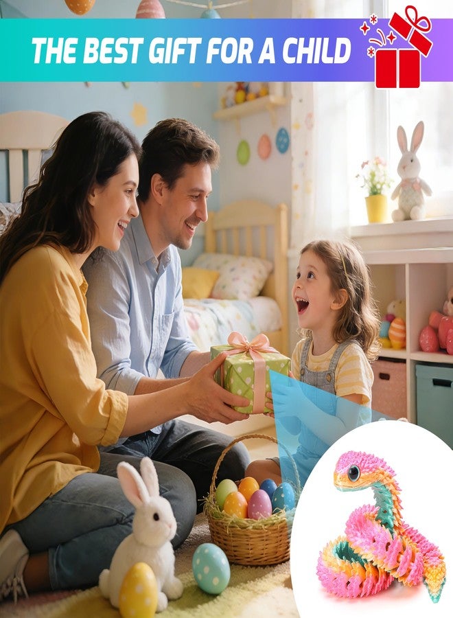 ٦ قطع من ألعاب الثعابين المطبوعة ثلاثية الأبعاد، ألعاب حيوانات مطبوعة ثلاثية الأبعاد لتخفيف التوتر للأطفال والمراهقين من الجنسين، ألعاب ثعابين مرنة ومفصلية قابلة للضغط، ألعاب لتخفيف التوتر الحسي، ألعاب مناسبة للأطفال المصابين بالتوحد، هدايا لأعياد الميلاد والهالوين، هدايا للحفلات. - Image 5
