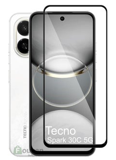For Tecno Spark 30c 5G - Tempered Glass Screen Protector - Delicate Touch , Higher Transparency , Easy to Install ,Anti-scratch and Bubble-free Screen Protector - Black
