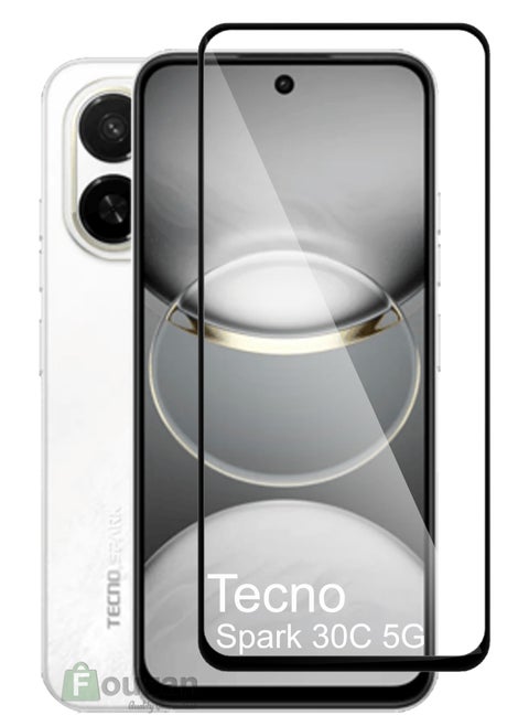 For Tecno Spark 30c 5G - Tempered Glass Screen Protector - Delicate Touch , Higher Transparency , Easy to Install ,Anti-scratch and Bubble-free Screen Protector - Black