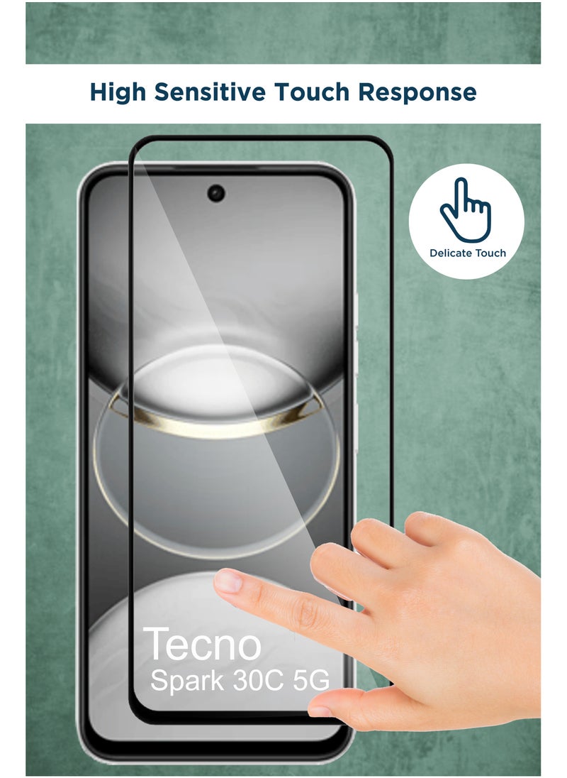 Generic - For Tecno Spark 30c 5G - Tempered Glass Screen Protector - Delicate Touch , Higher Transparency , Easy to Install ,Anti-scratch and Bubble-free Screen Protector - Black - Image 1