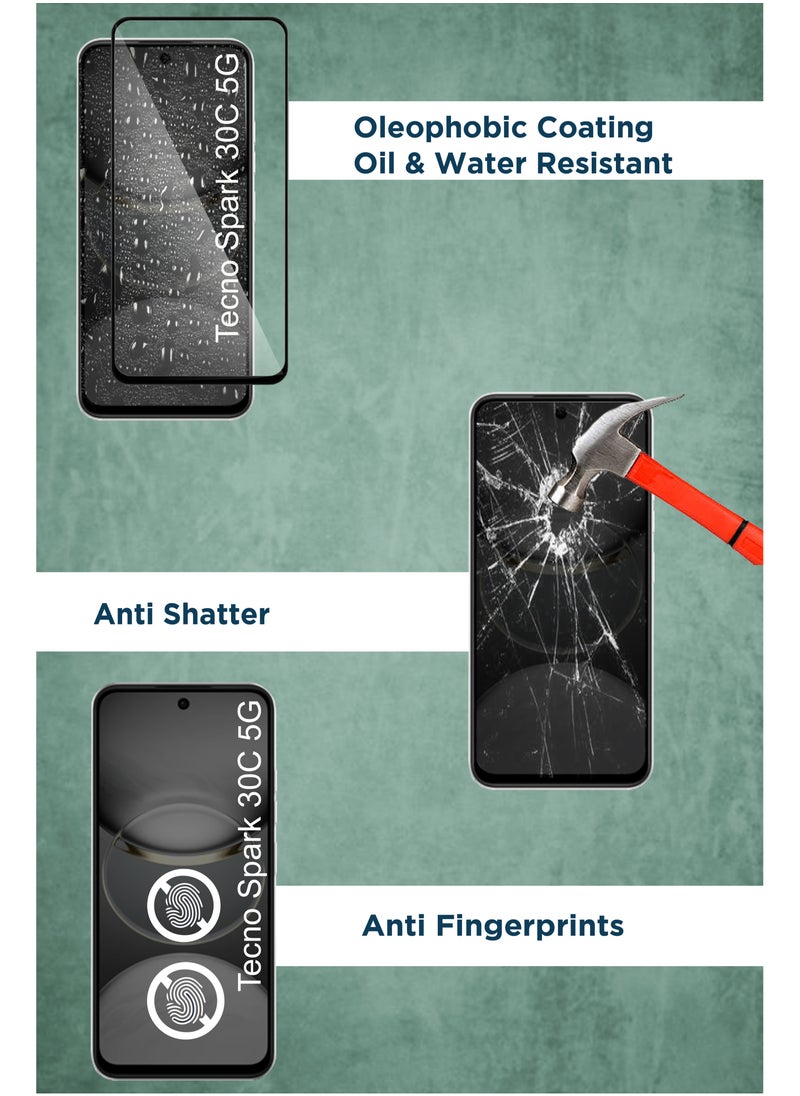 Generic - For Tecno Spark 30c 5G - Tempered Glass Screen Protector - Delicate Touch , Higher Transparency , Easy to Install ,Anti-scratch and Bubble-free Screen Protector - Black - Image 1