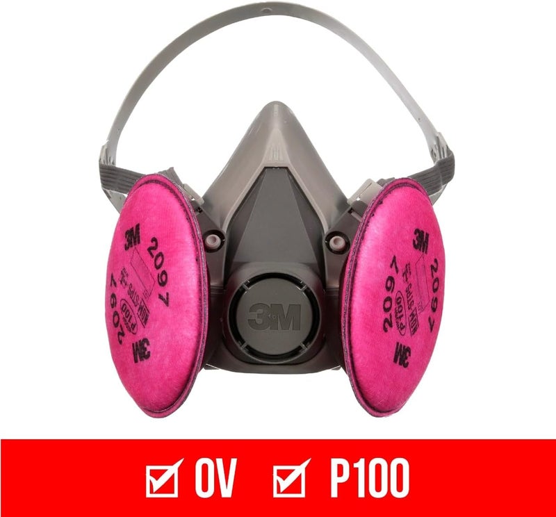 3M P100 Performance Mold & Lead Paint Removal Respirator, Medium Size, NIOSH-APPROVED P100 Rated Filter, Carbon Layer Helps Reduce Odor Nuisance, Lightweight, Adjustable Head Straps (6297P1-DC) - Image 2