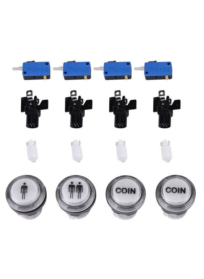 Walfront - Arcade Game Buttons 4 X Led Start Push Button Kit Part 1 Player + 2 Player + Led Coin Buttons For Arcade - Image 1
