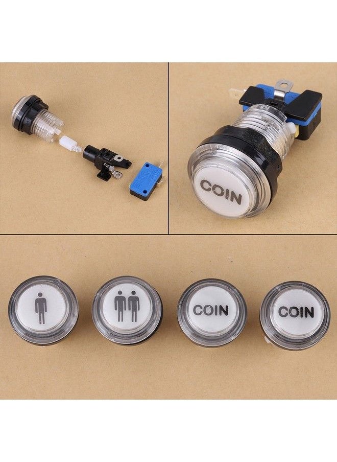 Walfront - Arcade Game Buttons 4 X Led Start Push Button Kit Part 1 Player + 2 Player + Led Coin Buttons For Arcade - Image 1