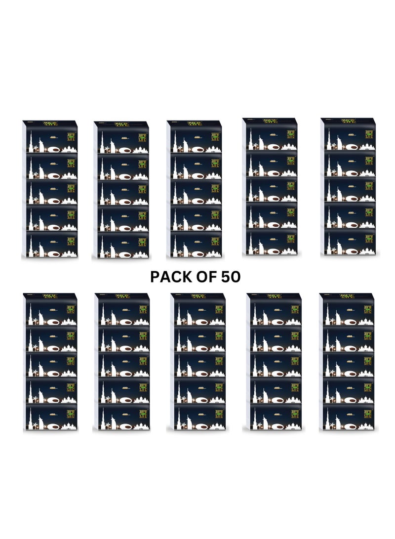 Life Rich Facial Tissue - Premium Quality 5-Ply - 480 Sheets -50 Value Packs | New Technology Tissue Made from 100% Raw Wood Pulp (50 Pack) - Image 2