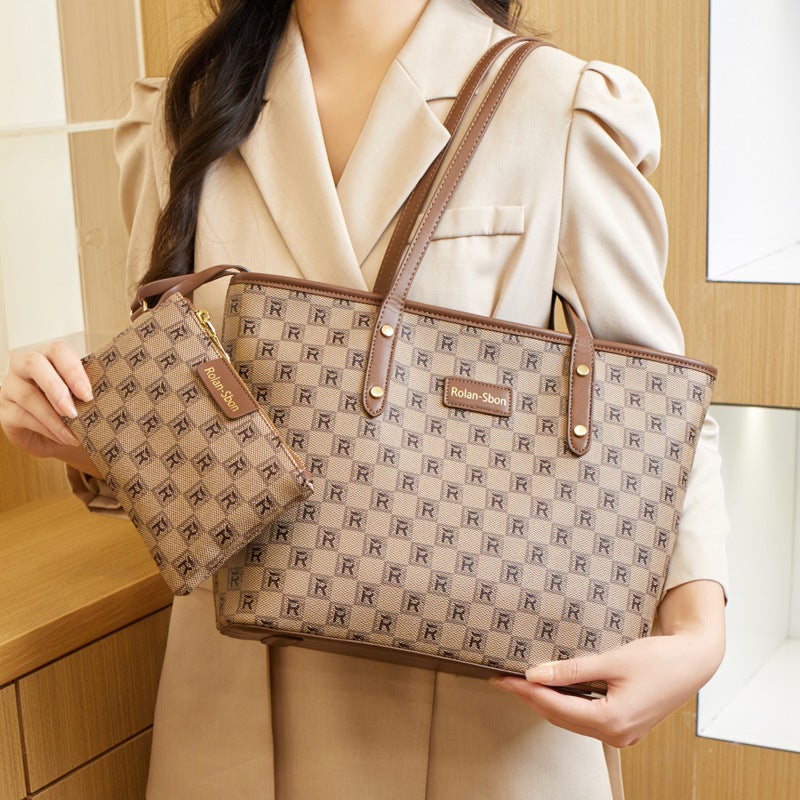 Style Old Flower Women'S Bag Large Capacity Tote Bag Checkerboard Shoulder Bag Women'S Bag All-Match Casual Big Bag - Image 5