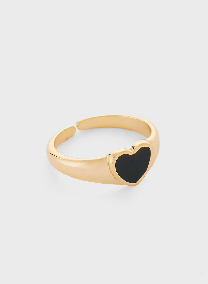 Ginger Adjustable Heart Detail Ring
