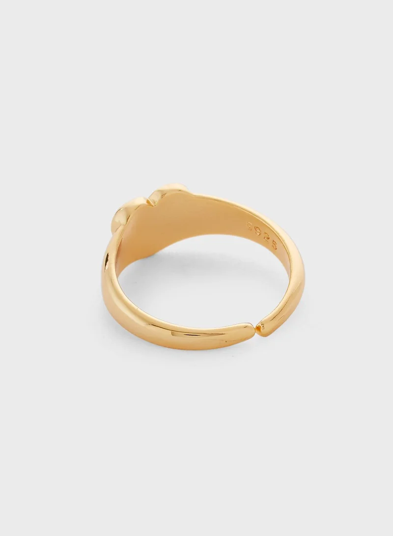 Ginger Adjustable Heart Detail Ring