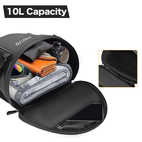 MOSISO Motorcycle Tail Bag Multifunctional Waterproof Polyester Storage Saddle Bag, 10L Outdoor Sports Motorbike Rear Seat Light Tank Handbag Tool Carry Pouch with Shoulder Strap, Black - Image 2