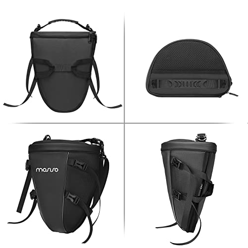 MOSISO Motorcycle Tail Bag Multifunctional Waterproof Polyester Storage Saddle Bag, 10L Outdoor Sports Motorbike Rear Seat Light Tank Handbag Tool Carry Pouch with Shoulder Strap, Black - Image 4