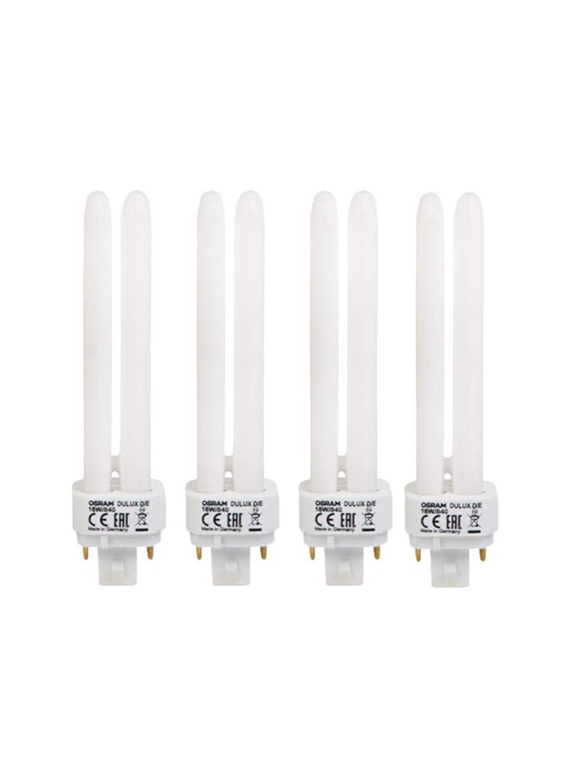 OSRAM DULUX-DE 18W COOL WHITE Compact Fluorescent lamp Bulb G24q-2 4PIN - Pack of 4 - Image 2