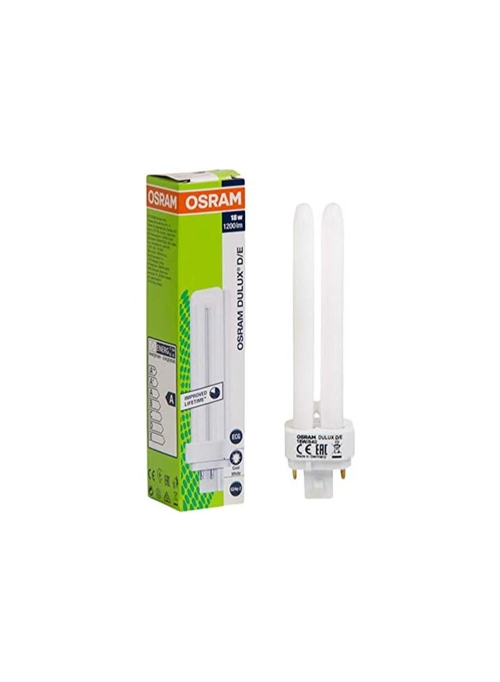 OSRAM DULUX-DE 18W COOL WHITE Compact Fluorescent lamp Bulb G24q-2 4PIN - Pack of 4 - Image 3