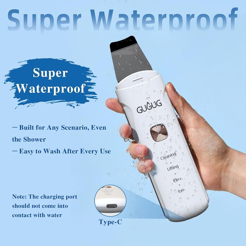 GUGUG Skin Scrubber 4-in-1 Waterproof Facial Spatula for Deep Cleansing, Blackhead Removal Tools, Pore Cleaner for Face - Image 4