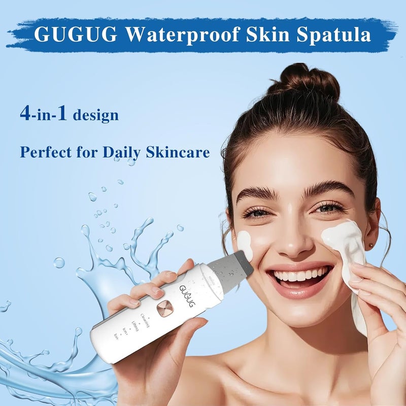 GUGUG Skin Scrubber 4-in-1 Waterproof Facial Spatula for Deep Cleansing, Blackhead Removal Tools, Pore Cleaner for Face - Image 3
