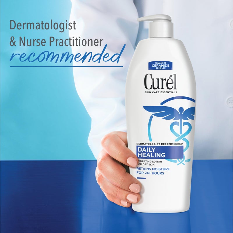 Curel Daily Healing Body Lotion for Dry Skin, Dermatologist Recommended Hydrating Body Lotion with Advanced Ceramides Complex, 20 Oz - Image 5