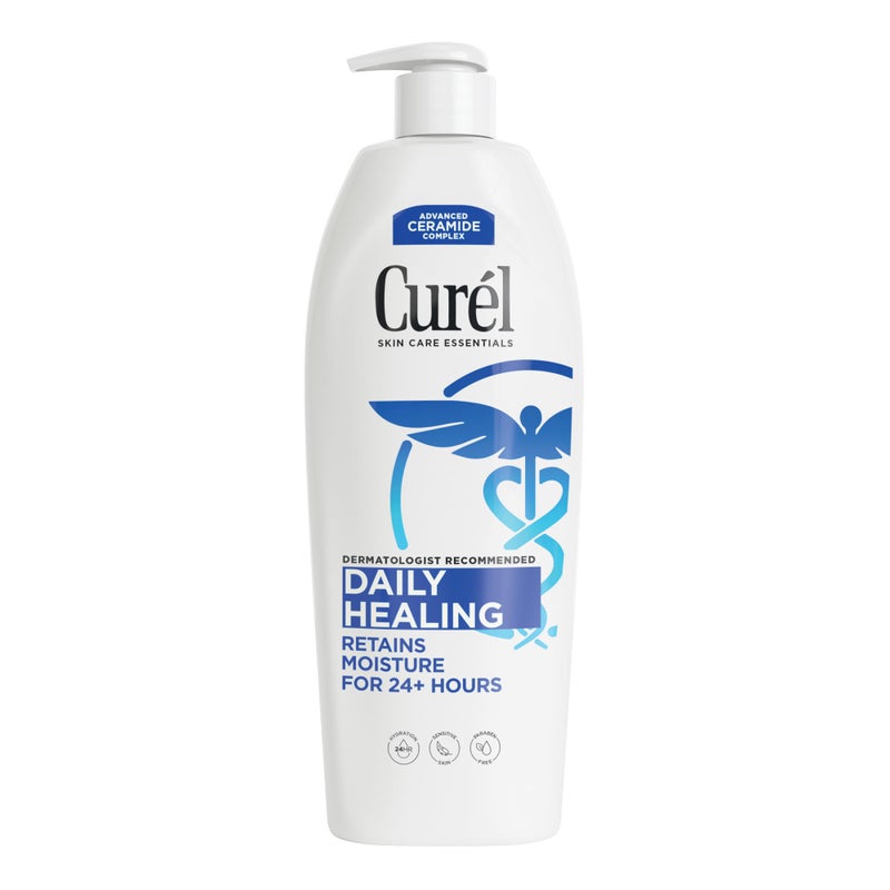 Curel Daily Healing Body Lotion for Dry Skin, Dermatologist Recommended Hydrating Body Lotion with Advanced Ceramides Complex, 20 Oz - Image 1