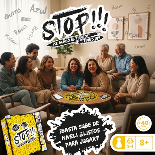 RONDA Stop Board Game for Family and Friends Includes Game Board Folders Pencils Notepads Category Cards Game Piece Sand Timer and Die Perfect for Ages 8 and Up 2 to 4 Players - Image 5