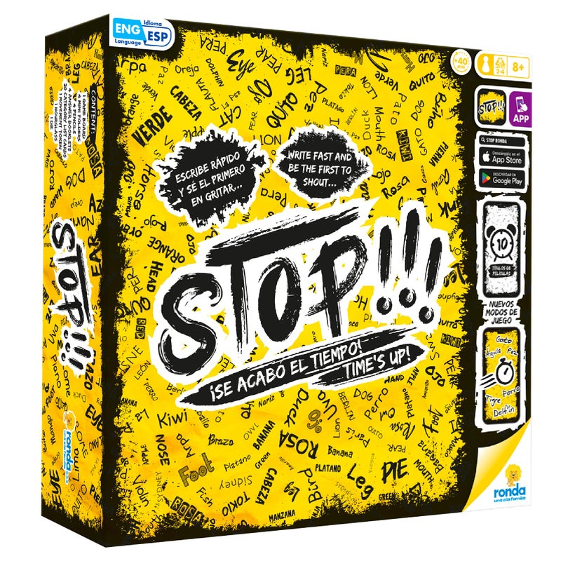 RONDA Stop Board Game for Family and Friends Includes Game Board Folders Pencils Notepads Category Cards Game Piece Sand Timer and Die Perfect for Ages 8 and Up 2 to 4 Players - Image 3