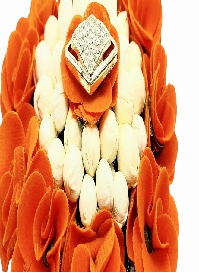 DIAN Orange & White Full Bun Juda Maker Flower Gajra Hair Accessories, Artificial Juda Hair Accessories, Gajra Hair Accessories Rubber Band for Women and Girls, Flower Work Juda - Image 5